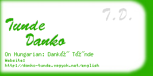 tunde danko business card